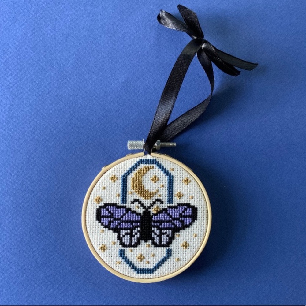 Mini Handmade Butterfly Embroidered Loop